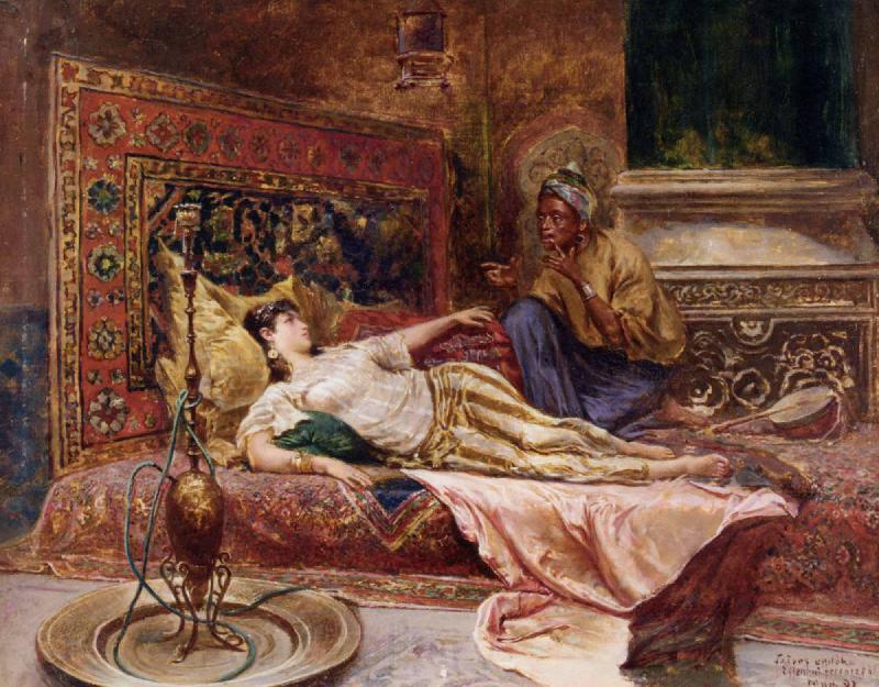 Ferencz Franz Eisenhut Reclining Odalisque Norge oil painting art